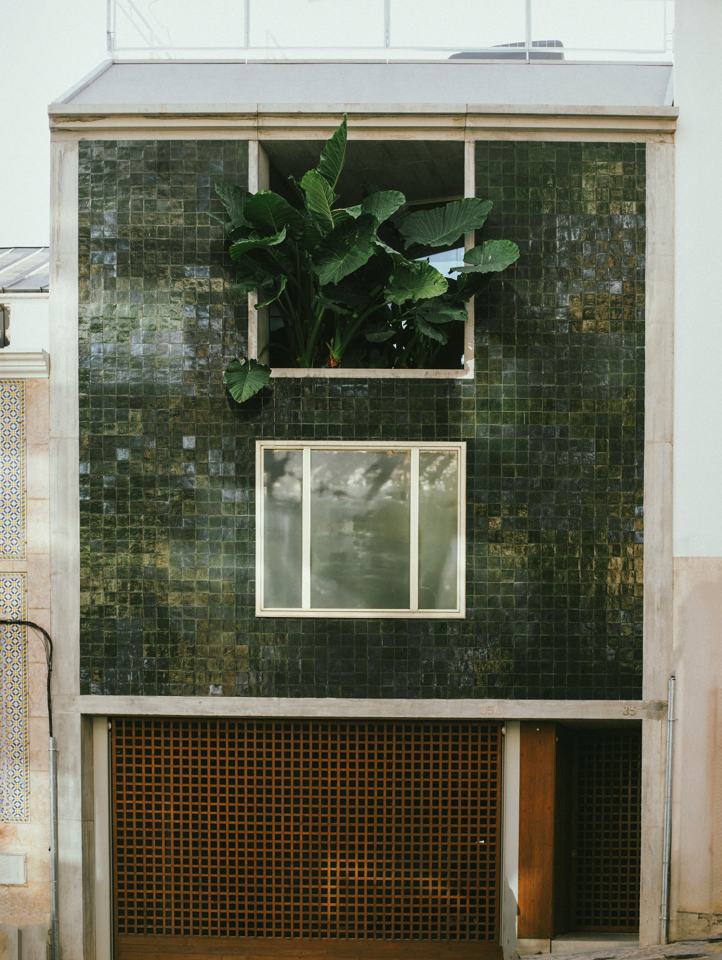 Green building facade in Singapore